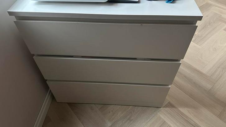 IKEA Malm ladekast met 3 lades, Huis en Inrichting, Kasten | Dressoirs, Gebruikt, 50 tot 100 cm, 25 tot 50 cm, Met lade(s), Kunststof