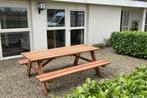 Hardhouten picknicktafel Comfort, Ophalen, Nieuw, Rechthoekig, Hout