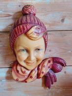 Vintage winter meisje gips sculptuur groot model, Antiek en Kunst, Ophalen of Verzenden