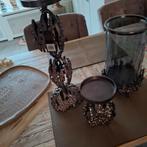 Nieuw PTMD set windlicht kandelaar en kleine kandelaar, Zwart, Nieuw, Ophalen of Verzenden, Metaal