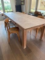 Teak houten robuuste eettafel 2.40 meter, Ophalen, Gebruikt, Teakhout, 200 cm of meer