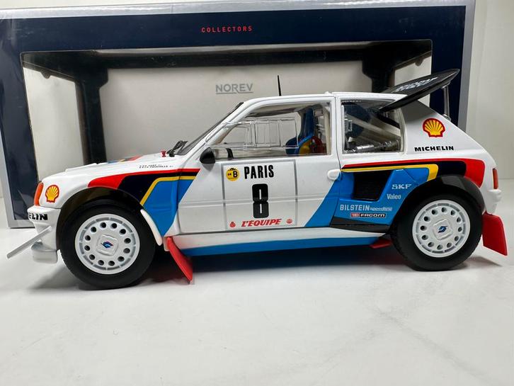 PEUGEOT 205 T16 SABY RALLY MONTE CARLO 1986 1:18 NOREV NIEUW, Hobby en Vrije tijd, Modelauto's | 1:18, Nieuw, Auto, Norev, Ophalen of Verzenden