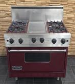 Luxe Fornuis Viking 90cm bordeaux rood 4 pits GASOVEN, Witgoed en Apparatuur, Fornuizen, Niet ingevuld, 60 cm of meer, Niet ingevuld