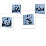 Sjabloon – Panda 10x10 cm – set van 4, Knutselen, Nieuw, Ophalen of Verzenden, X