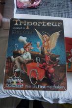 bierreclame bord van bier reclame triporteur metaal, Verzamelen, Ophalen of Verzenden, Nieuw, Reclamebord, Plaat of Schild, Overige merken
