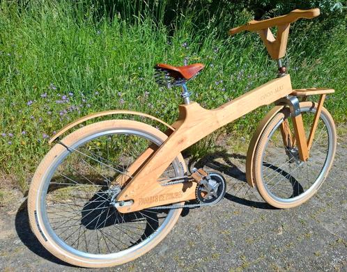 Unieke houten cocomat herenfiets, prototype,28 inch,2speed✅️, Fietsen en Brommers, Fietsen | Heren | Herenfietsen, Zo goed als nieuw