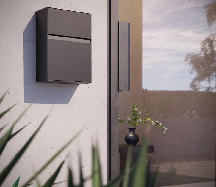 Bravios Leon Brievenbus - Moderne Wandbrievenbus nieuw, Tuin en Terras, Brievenbussen, Nieuw, Wandbrievenbus, Staal, Ophalen of Verzenden