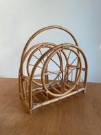 Vintage boho magazinehouder - riet rotan jaren 60 design, Verzenden, Zo goed als nieuw