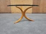 Vintage design salontafel van Alma Möbel 1960, Huis en Inrichting, Tafels | Salontafels, Ophalen, Gebruikt, 50 tot 100 cm, Glas