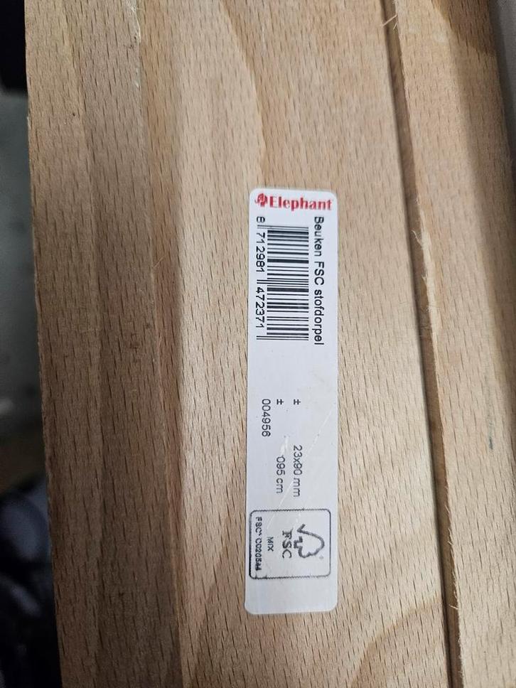 Beuken Stofdorpel 23x60mm - Nieuw, prijs is per stuk., Doe-het-zelf en Verbouw, Hout en Planken, Nieuw, Plank, Beuken, Minder dan 200 cm