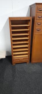 Eiken roldeur en eiken archiefkast, Ophalen, Nvt., Gebruikt, 100 tot 150 cm