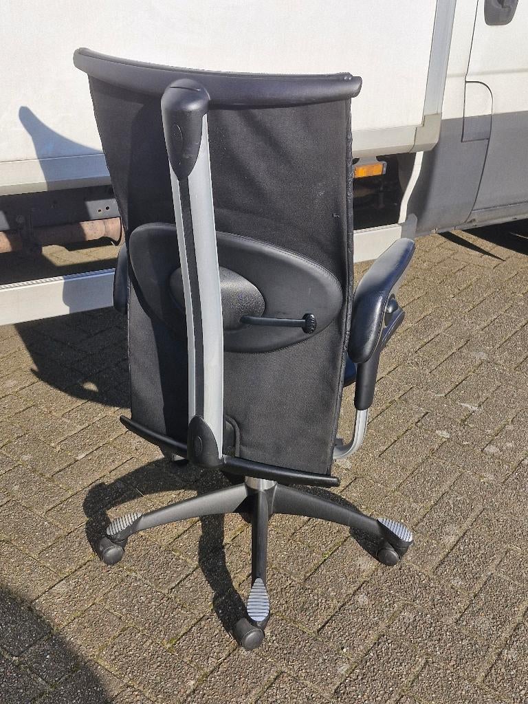 Hag H09 Excellence 9321 design / directie bureaustoel leer, Zwart, Hag / Flokk, Ophalen of Verzenden, Zo goed als nieuw