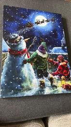 Kerst schilderij 38x28 cm met verlichting, Diversen, Kerst, Ophalen of Verzenden, Gebruikt