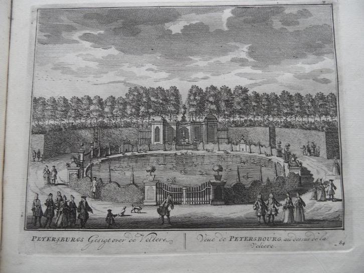 84 Nigtevecht Petersburg Kopergravure 1719, Antiek en Kunst, Kunst | Etsen en Gravures, Ophalen of Verzenden