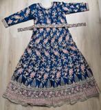 Blauwe Indiase jurk (hand bewerkt), Blauw, Maat 46/48 (XL) of groter, Nieuw, Ophalen of Verzenden