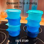 TUPPERWARE Dessert Trio-Quattro 200 ml (4) blauw of Tropical, Huis en Inrichting, Keuken | Tupperware, Ophalen of Verzenden, Nieuw