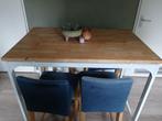 Hoge eettafel met stoelen, Huis en Inrichting, Tafels | Eettafels, Ophalen, Gebruikt, 100 tot 150 cm, 50 tot 100 cm