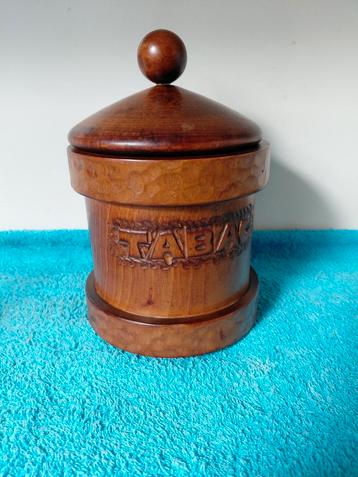 Vintage Tabakspot Hout Snijwerk Jaren '50/'60 beschikbaar voor biedingen