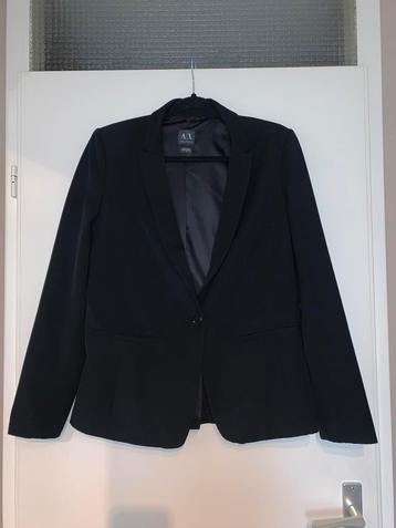 ARMANI EXCHANGE dames zwarte blazer jacket colbert jas mt 42 beschikbaar voor biedingen