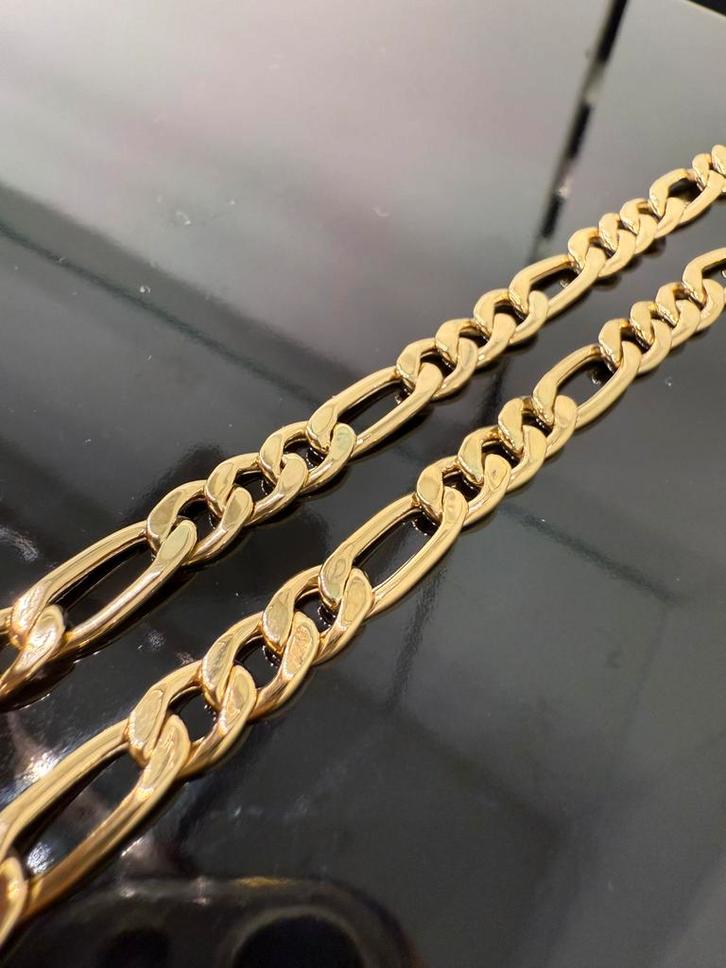 Prachtige 14 karaats gouden figaro ketting, Sieraden, Tassen en Uiterlijk, Kettingen, Nieuw, Goud, Ophalen of Verzenden