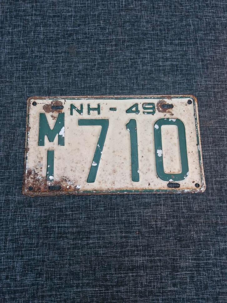 Kentekenplaat New Hampshire USA 1949 nummerbord Nummerplaat, Verzamelen, Automerken, Motoren en Formule 1, Gebruikt, Auto's, Ophalen of Verzenden