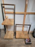 Set van 2 metalen en houten wandplanken, Ophalen of Verzenden, Gebruikt