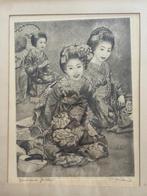 Youthful Geishas, ets van Willie Seiler, Ophalen of Verzenden