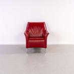 1x Leolux Mayuro Fauteuil Rood Leer – Chroom, Niet ingevuld, Gebruikt, Minder dan 75 cm, Niet ingevuld