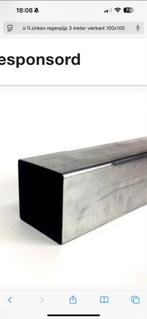 Regenpijp 10x10 cm - 3 meter lang, Doe-het-zelf en Verbouw, Buizen en Afvoer, Ophalen, Gebruikt, 2 tot 4 meter, Zink