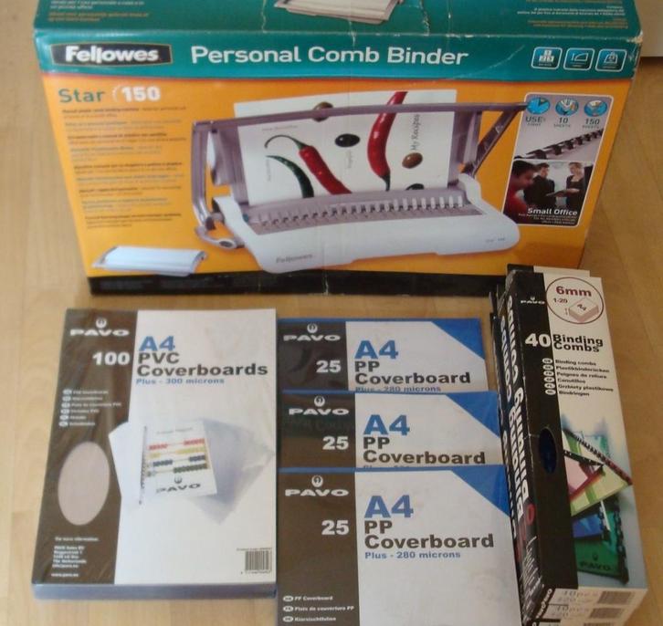 Fellow star 150 inbindmachine+schutbladen+inbindringen NIEUW, Diversen, Bureau-accessoires, Nieuw, Ophalen