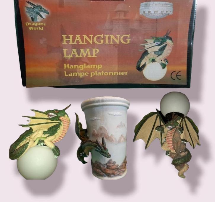 Dragons World  Draken lampen 2 soorten en 1 draken vaas, Huis en Inrichting, Lampen | Hanglampen, Nieuw, Minder dan 50 cm, Glas