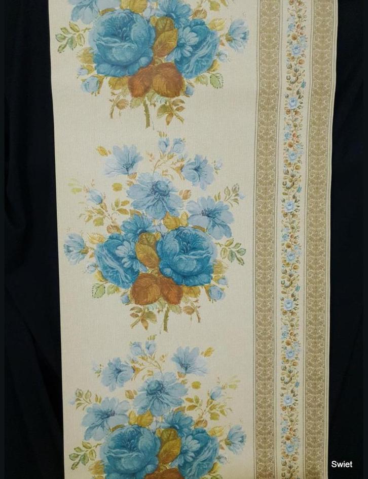 14012 retro bloemen streep cottage vintage oud behang swiet, Huis en Inrichting, Stoffering | Behang, Beige, Bruin, Verzenden