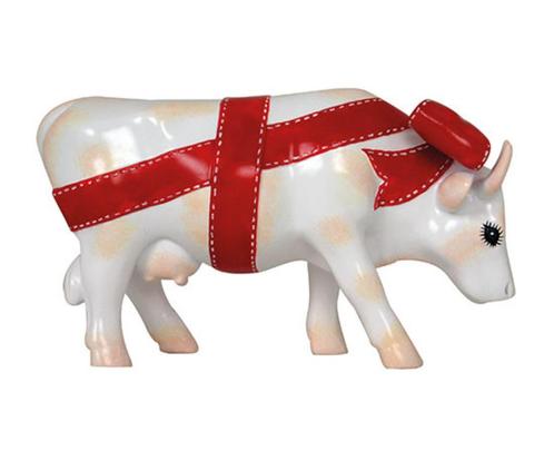Nieuw Cow Parade koe The Present medium gratis verzending., Antiek en Kunst, Kunst | Designobjecten, Ophalen of Verzenden