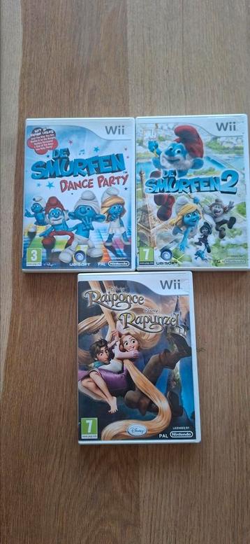 3 games voor de wii , smurfen en rapunzel beschikbaar voor biedingen