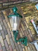 Gietijzeren buitenlamp met koperen kap., Tuin en Terras, Buitenverlichting, Ophalen of Verzenden, Gebruikt, 50 tot 250 watt, Staande lamp