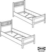 Hemnes eenpersoonsbed wit, Huis en Inrichting, Slaapkamer | Bedden, Ophalen, 90 cm, Eenpersoons, Wit