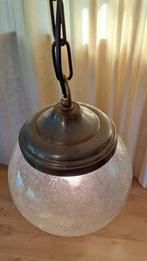 Vintage glazen bollamp schoollamp ? druppel glas hanglamp, Antiek en Kunst, Antiek | Lampen, Verzenden