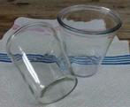 2 Franse glazen potten, DEPOSE, Gebruikt, Overige typen, Ophalen of Verzenden, Glas
