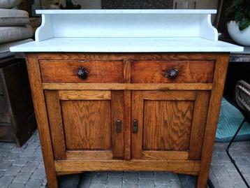 Antieke baby commode wastafel badkamermeubel marmer vintage  beschikbaar voor biedingen