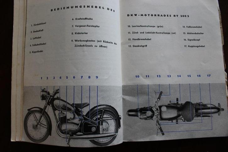 DKW RT200/2 1955 betriebs anleitung instructie boekje, Motoren, Handleidingen en Instructieboekjes, Overige merken, Ophalen of Verzenden