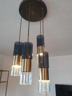 Hanglamp blauw Goud glas_lengte is flexibel, Huis en Inrichting, Lampen | Hanglampen, Ophalen of Verzenden, Zo goed als nieuw