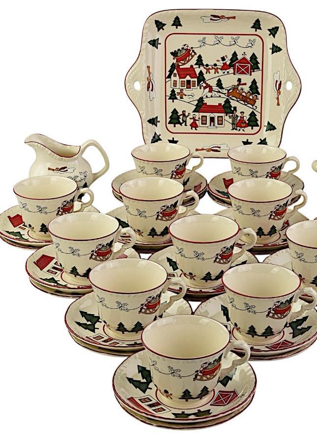 Masons Christmas Village 🏘️ oa KOPJES SCHALEN, Huis en Inrichting, Keuken | Servies, Zo goed als nieuw, Compleet servies, Wedgwood
