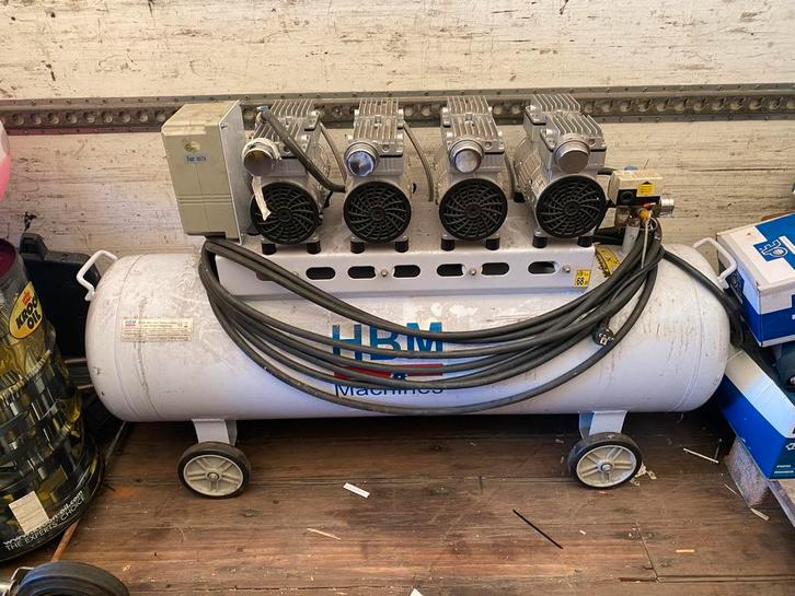 HBM 200 Liter Professionele Stille/Krachtige Compressor, Doe-het-zelf en Verbouw, Compressors, Zo goed als nieuw, 100 liter of meer
