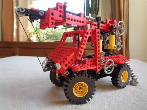 Technisch lego 8854 - rode hijskraan & dumper - jaren 90, Kinderen en Baby's, Speelgoed | Duplo en Lego, Gebruikt, Ophalen of Verzenden