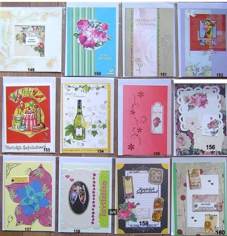 Kaarten zelf gemaakt, genummerd € 1,00 per stuk, Hobby en Vrije tijd, Kaarten | Zelfgemaakt, Nieuw, Overige thema's, Verzenden