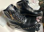 Balmain Leren Veterlaarzen - Maat 37, Ophalen of Verzenden, Gedragen, Zwart, Lage of Enkellaarzen