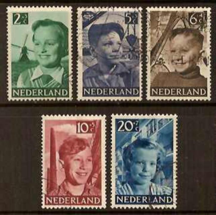 Nederland NVPH nr 573/7 gestempeld Kinderpostzegels 1951, Postzegels en Munten, Postzegels | Nederland, Gestempeld, Na 1940, Verzenden