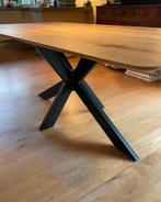 Moderne eikenhouten tafel (Legno) met metalen kruispoot, Huis en Inrichting, Tafels | Eettafels, Ophalen, 200 cm of meer, 50 tot 100 cm