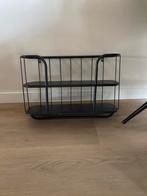 Wandrek zwart metaal bakkersrek industrieel, Huis en Inrichting, Woonaccessoires | Krantenbakken en Lectuurbakken, Ophalen, Zo goed als nieuw