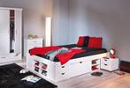 Massief grenen bed, Wit of Natuur, bedlades en nachtkastjes, Verzenden, Wit, 200 cm, Modern